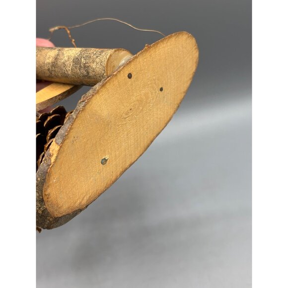 Vtg Koskeshi Handcrafted Pinecone Fisherman Figurine Hat Boat Japan - Picture 5 of 7